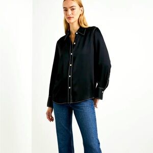 Andrea top from Rails. Silky black shirt in like new condition - Large
